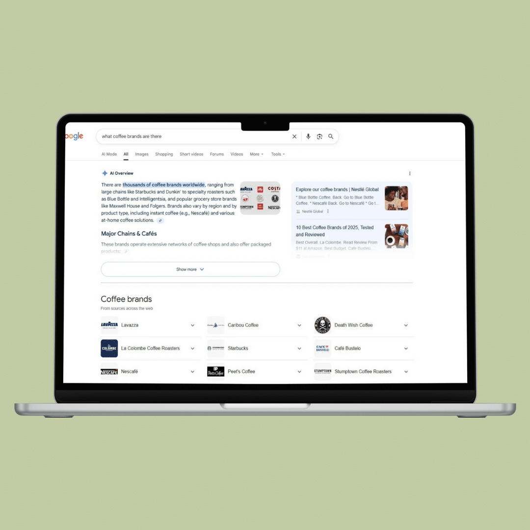 AEO image of screenshot from google for the website