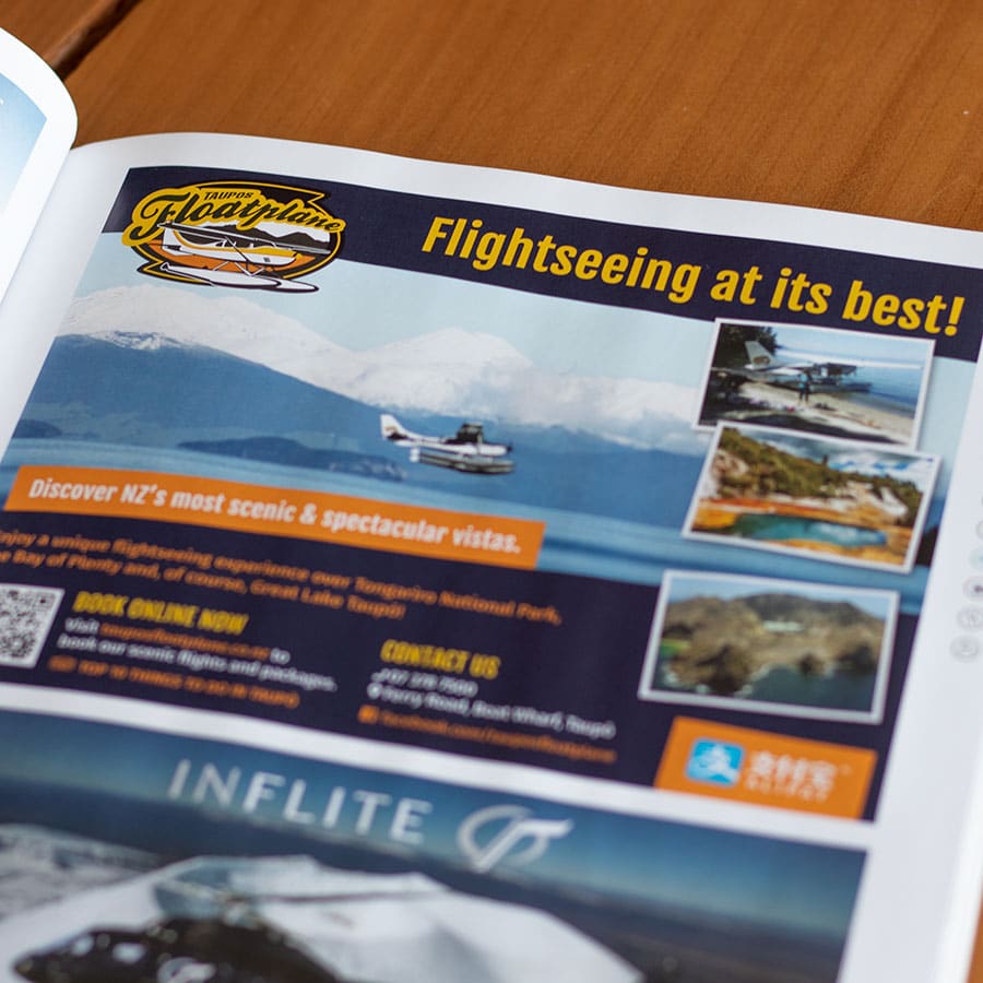 Taupo's Floatplane, Advertising & Publishing, ninetyblack